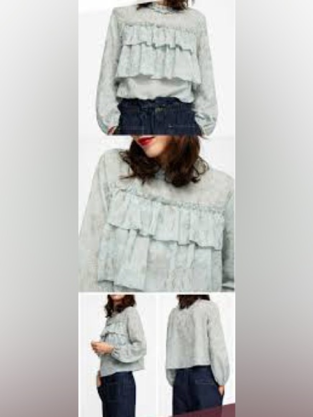 Zara | Embroidered Ruffle Blouse